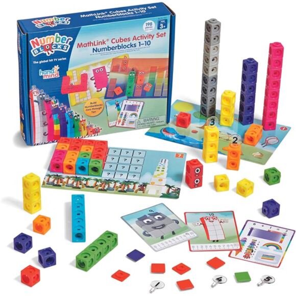 hand2mind MathLink Cubes Numberblocks 1-10 Activity Set, 30 Preschool Learning - Picture 1 of 6